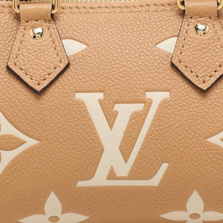 Pre Owned Louis Vuitton Bicolor Giant Monogram Empreinte Leather Nano Speedy Bag