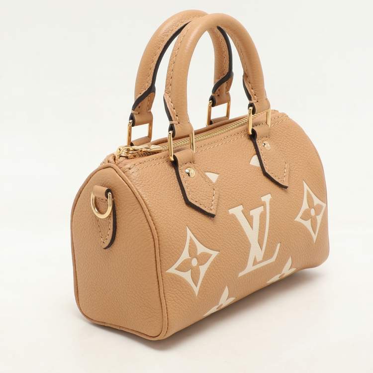 Pre Owned Louis Vuitton Bicolor Giant Monogram Empreinte Leather Nano Speedy Bag