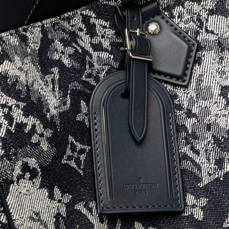 Pre Owned Louis Vuitton Blue Monogram Tapestry Grand Sac