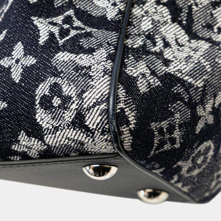 Pre Owned Louis Vuitton Blue Monogram Tapestry Grand Sac