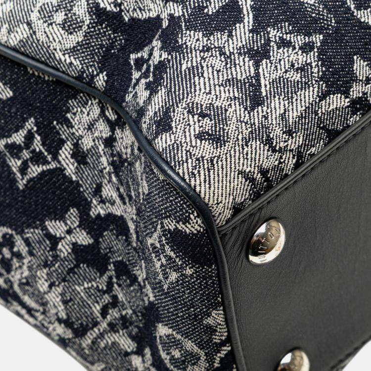 Pre Owned Louis Vuitton Blue Monogram Tapestry Grand Sac