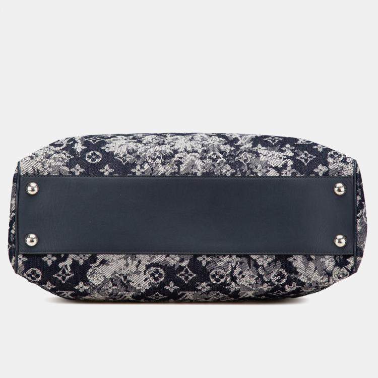 Pre Owned Louis Vuitton Blue Monogram Tapestry Grand Sac