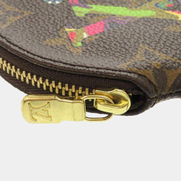 Pre Owned Louis Vuitton Brown Monogram Canvas Takashi Murakami Coin Case 