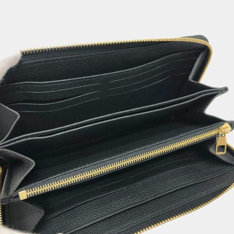 Pre Owned Louis Vuitton Black Monogram Empreinte Takashi Murakami Panda Zippy Wallet