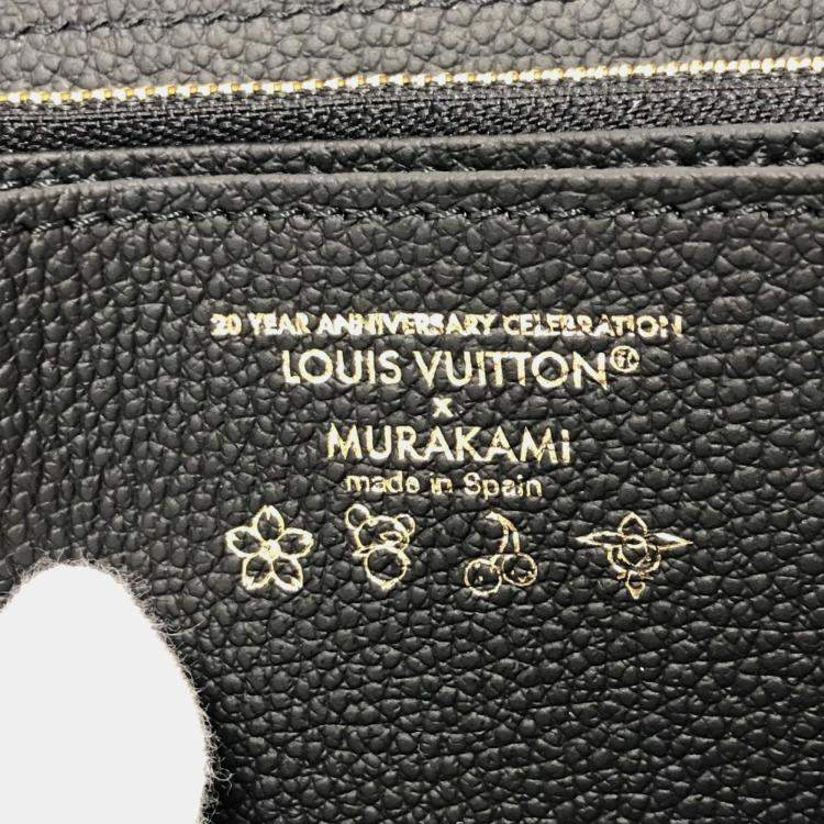 Pre Owned Louis Vuitton Black Monogram Empreinte Takashi Murakami Panda Zippy Wallet