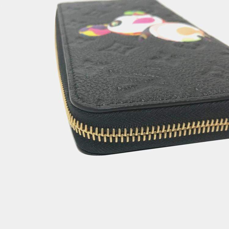 Pre Owned Louis Vuitton Black Monogram Empreinte Takashi Murakami Panda Zippy Wallet