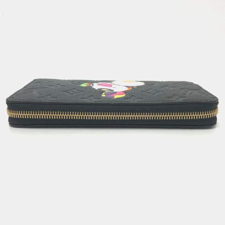 Pre Owned Louis Vuitton Black Monogram Empreinte Takashi Murakami Panda Zippy Wallet