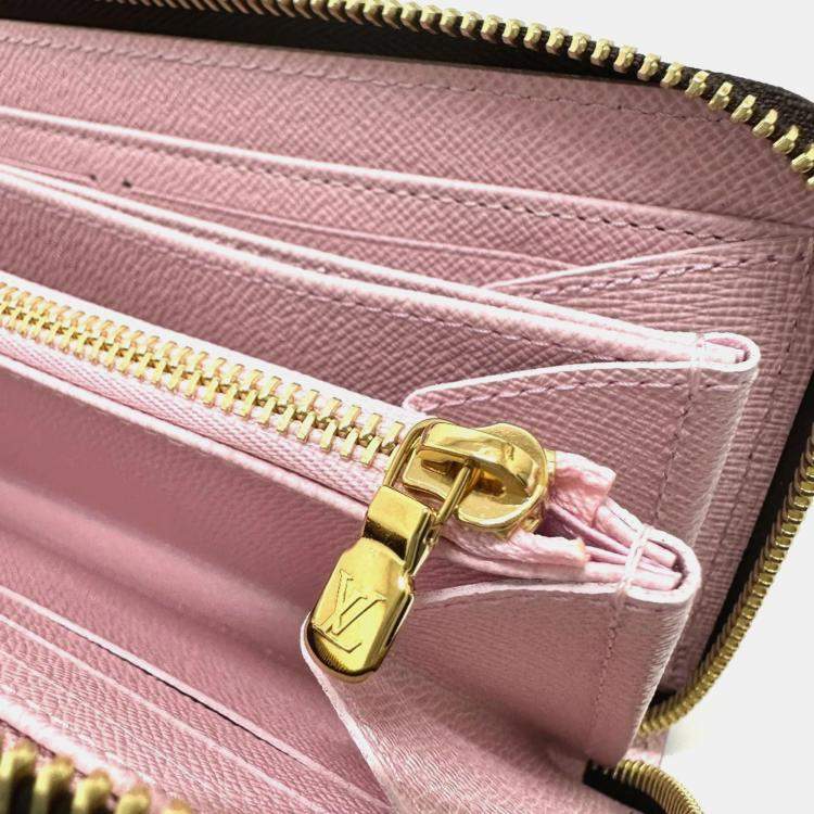 Pre Owned Louis Vuitton Brown Monogram Canvas Takashi Murakami Cherry Blossom Long Zippy Wallet