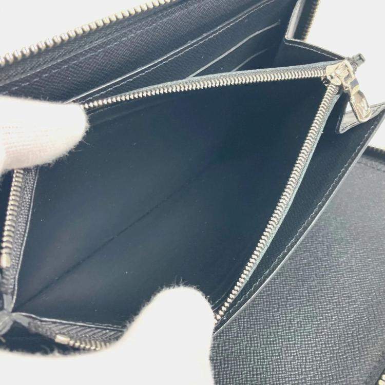 Pre Owned Louis Vuitton Noir Black Epi Leather Zippy Organizer Long Wallet