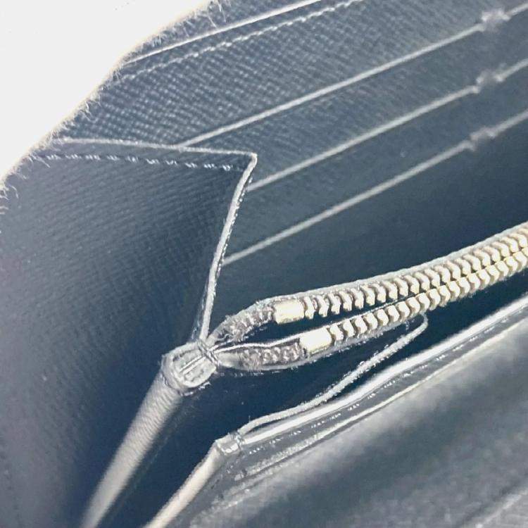 Pre Owned Louis Vuitton Noir Black Epi Leather Zippy Organizer Long Wallet