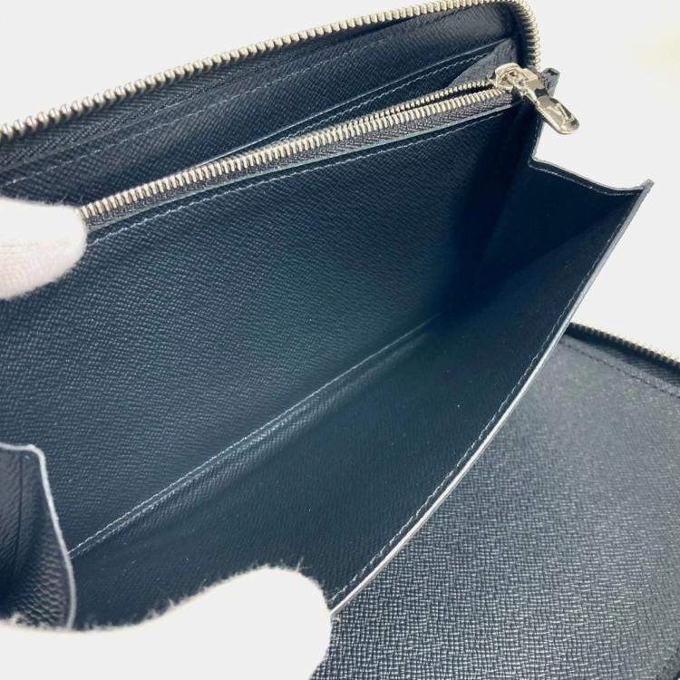 Pre Owned Louis Vuitton Noir Black Epi Leather Zippy Organizer Long Wallet