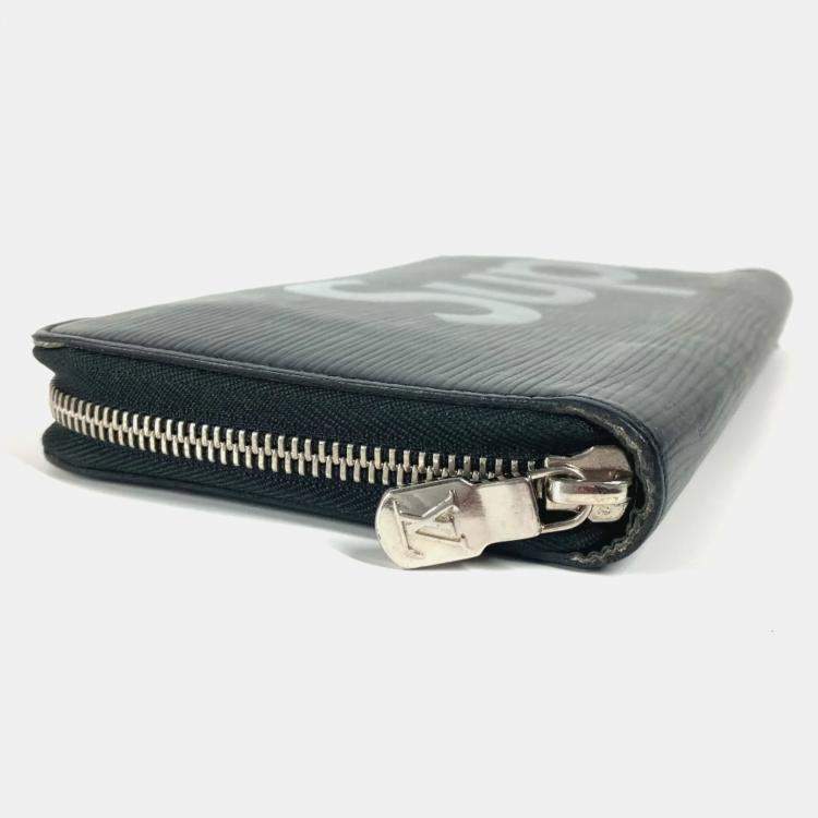 Pre Owned Louis Vuitton Noir Black Epi Leather Zippy Organizer Long Wallet