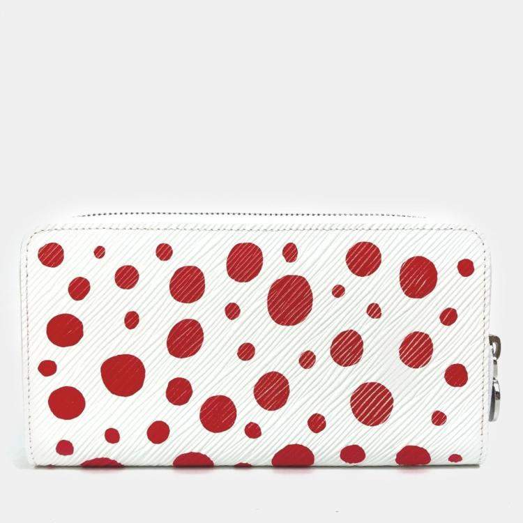 Pre Owned Louis Vuitton Red/White Epi Leather Yayoi Kusama Long Zippy Wallet