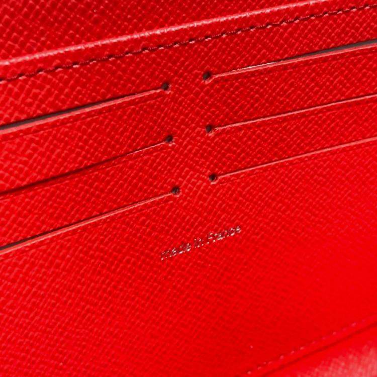 Pre Owned Louis Vuitton Red/White Epi Leather Yayoi Kusama Long Zippy Wallet