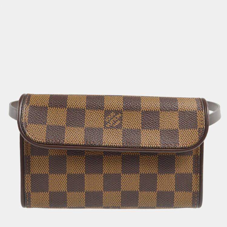 Pre Owned Louis Vuitton Damier Ebene Canvas Pochette Florentine Belt Bum Bag 