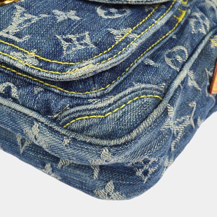 Pre Owned Louis Vuitton Blue Monogram Denim Waist Bum Bag