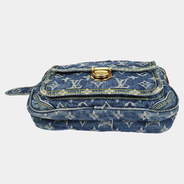Pre Owned Louis Vuitton Blue Monogram Denim Waist Bum Bag
