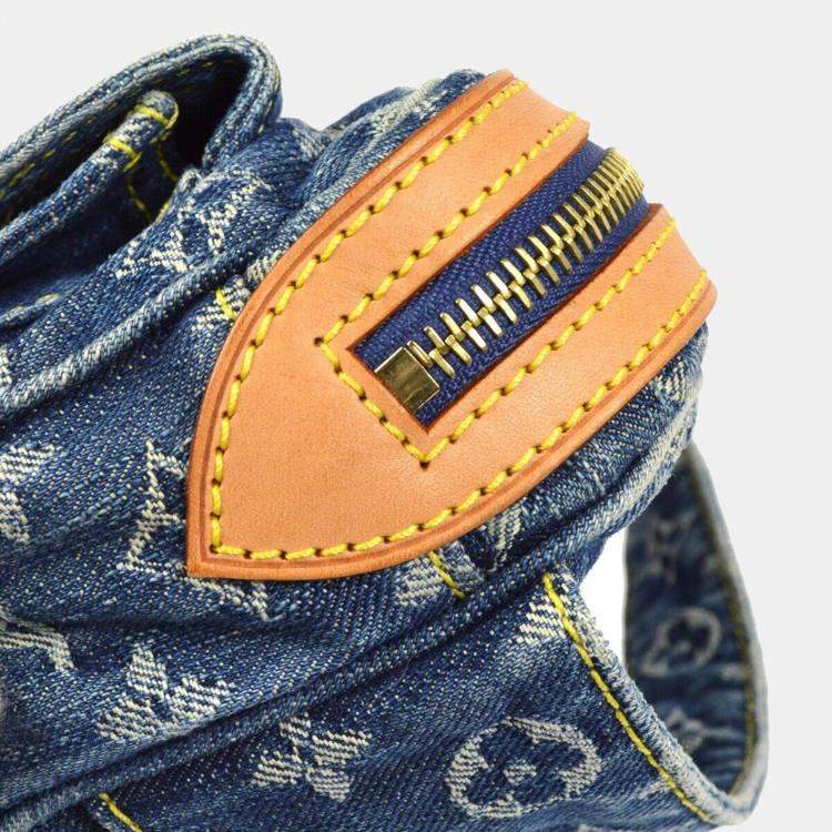 Pre Owned Louis Vuitton Blue Monogram Denim Waist Bum Bag