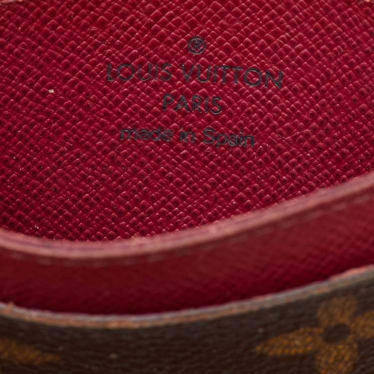 Pre Owned Louis Vuitton Fuchsia Monogram Canvas Card Holder