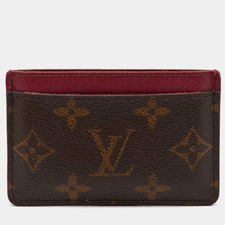 Pre Owned Louis Vuitton Fuchsia Monogram Canvas Card Holder