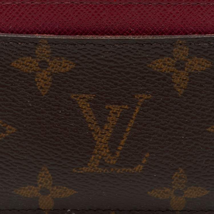 Pre Owned Louis Vuitton Fuchsia Monogram Canvas Card Holder