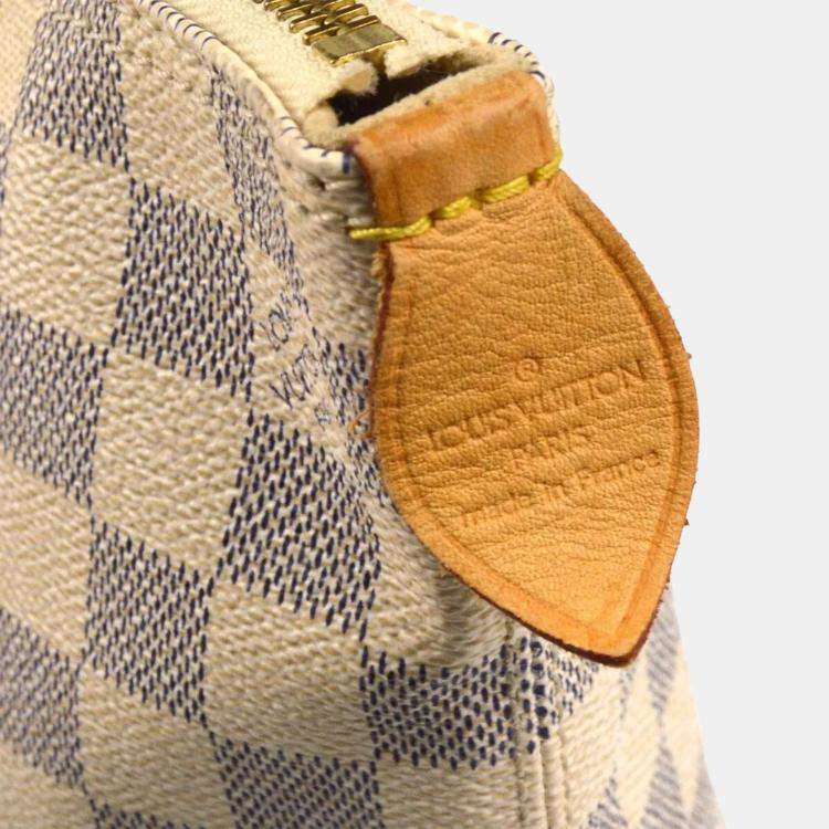 Pre Owned Louis Vuitton Damier Azur Saleya PM Tote Bag