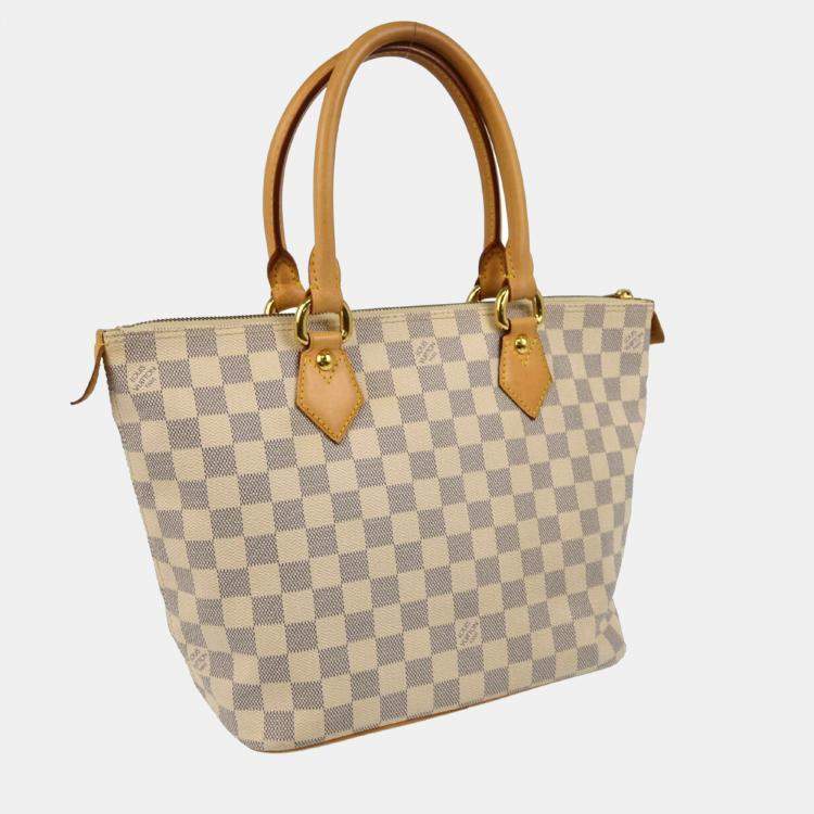 Pre Owned Louis Vuitton Damier Azur Saleya PM Tote Bag