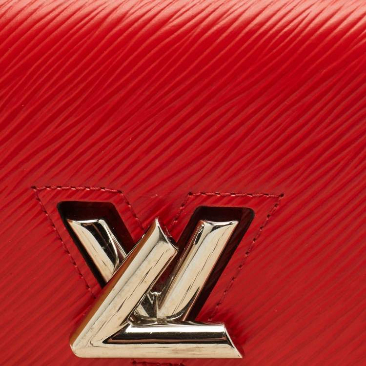 Pre Owned Louis Vuitton Coquelicot Epi Leather Twist Compact Wallet 