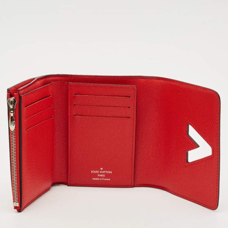Pre Owned Louis Vuitton Coquelicot Epi Leather Twist Compact Wallet 