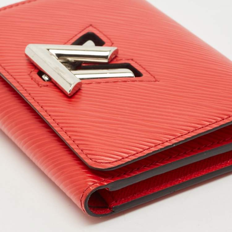 Pre Owned Louis Vuitton Coquelicot Epi Leather Twist Compact Wallet 