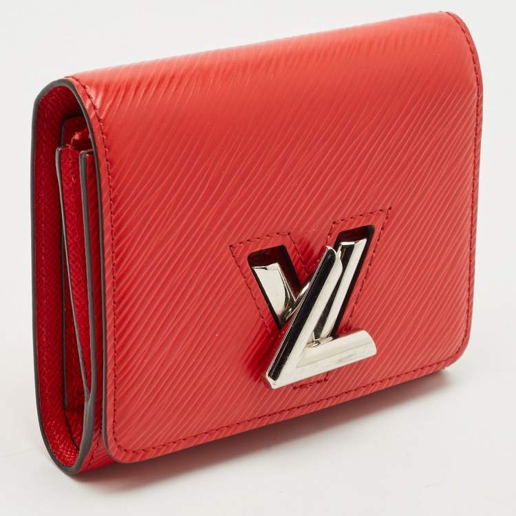 Pre Owned Louis Vuitton Coquelicot Epi Leather Twist Compact Wallet 