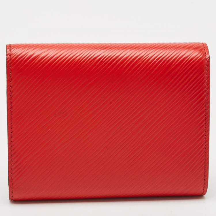 Pre Owned Louis Vuitton Coquelicot Epi Leather Twist Compact Wallet 