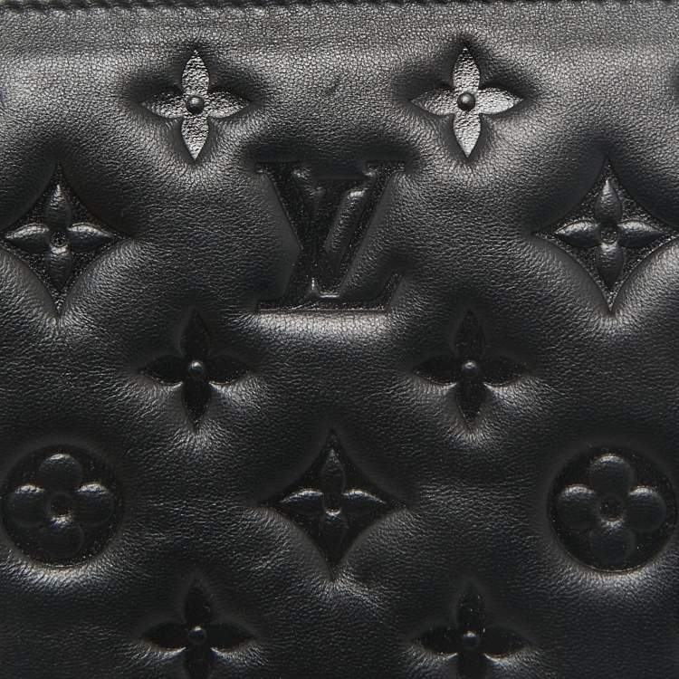 Pre Owned Louis Vuitton Black Monogram Embossed Puffy Leather Coussin BB Bag