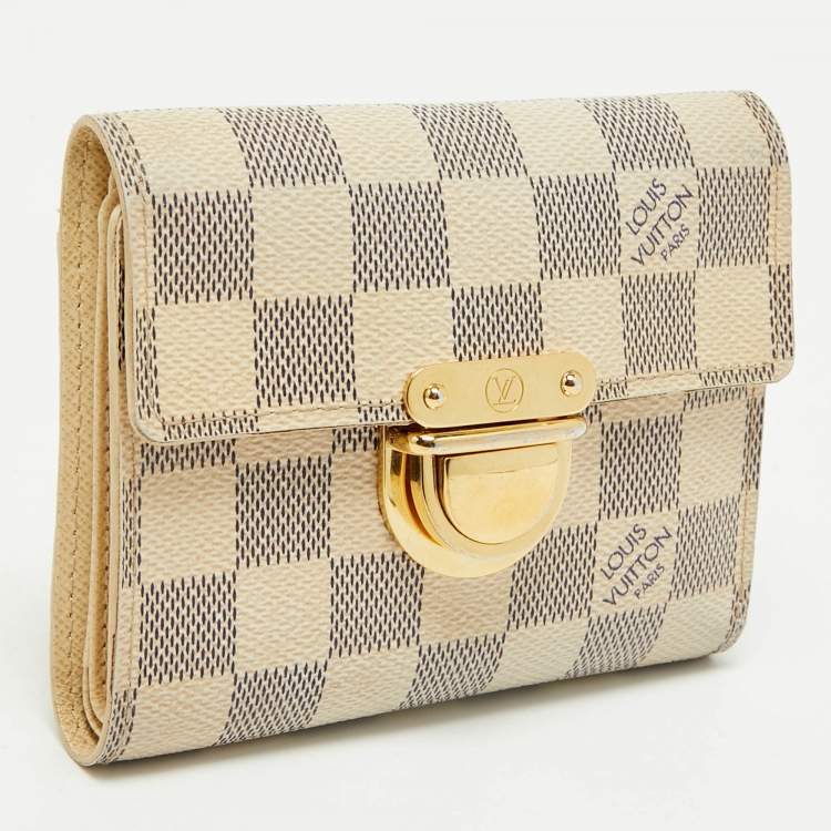 Pre Owned Louis Vuitton Damier Azur Canvas Koala Wallet