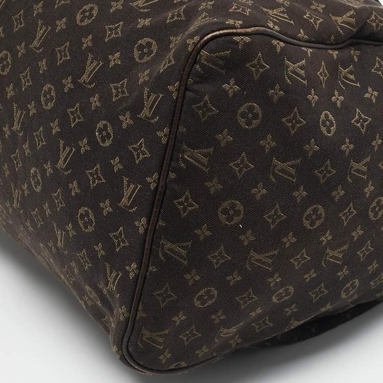 Pre Owned Louis Vuitton Fusain Monogram Mini Lin Canvas Speedy 30 Bag