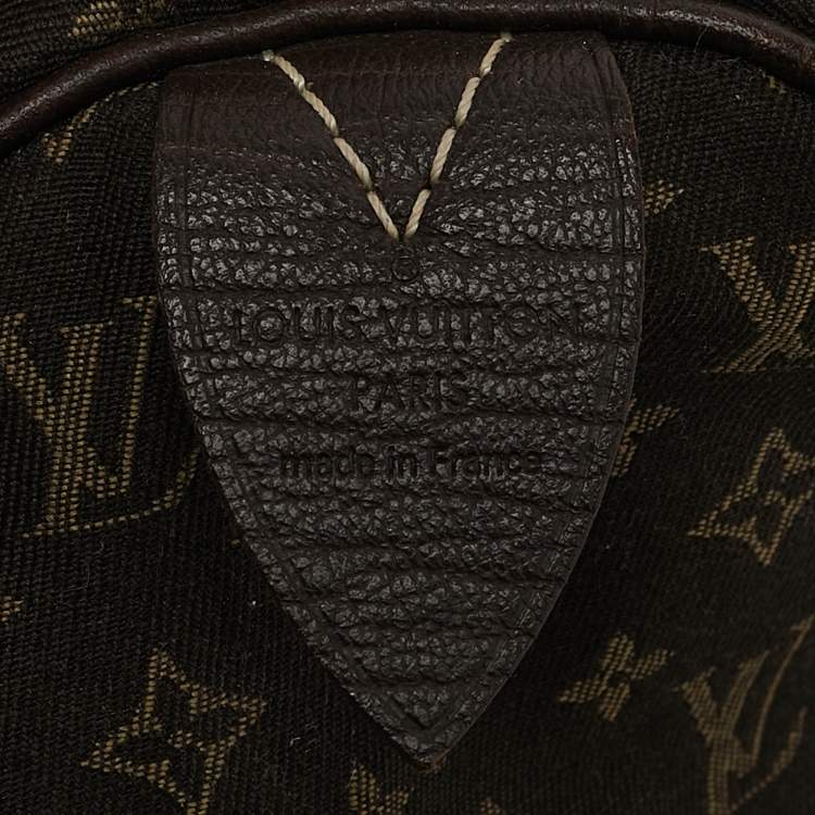 Pre Owned Louis Vuitton Fusain Monogram Mini Lin Canvas Speedy 30 Bag