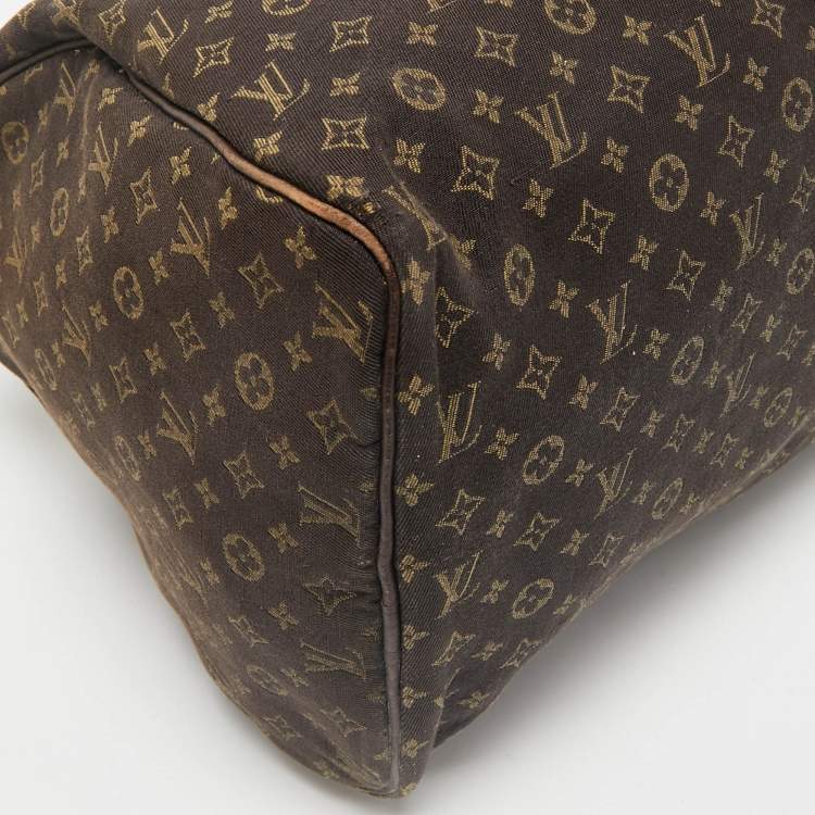 Pre Owned Louis Vuitton Fusain Monogram Mini Lin Canvas Speedy 30 Bag