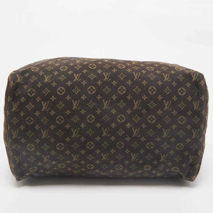 Pre Owned Louis Vuitton Fusain Monogram Mini Lin Canvas Speedy 30 Bag