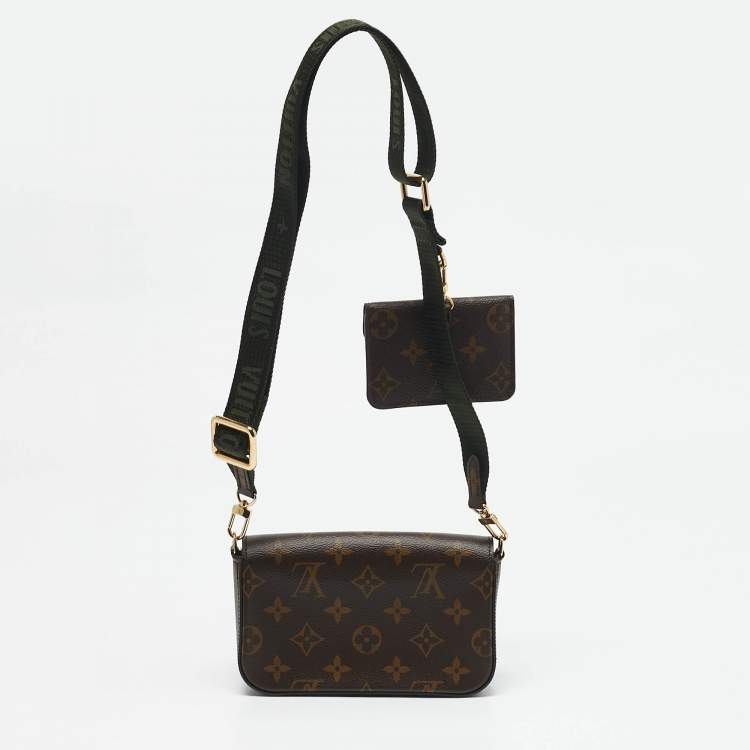 Pre Owned Louis Vuitton Kaki Monogram Canvas Felicie Strap & Go Bag 