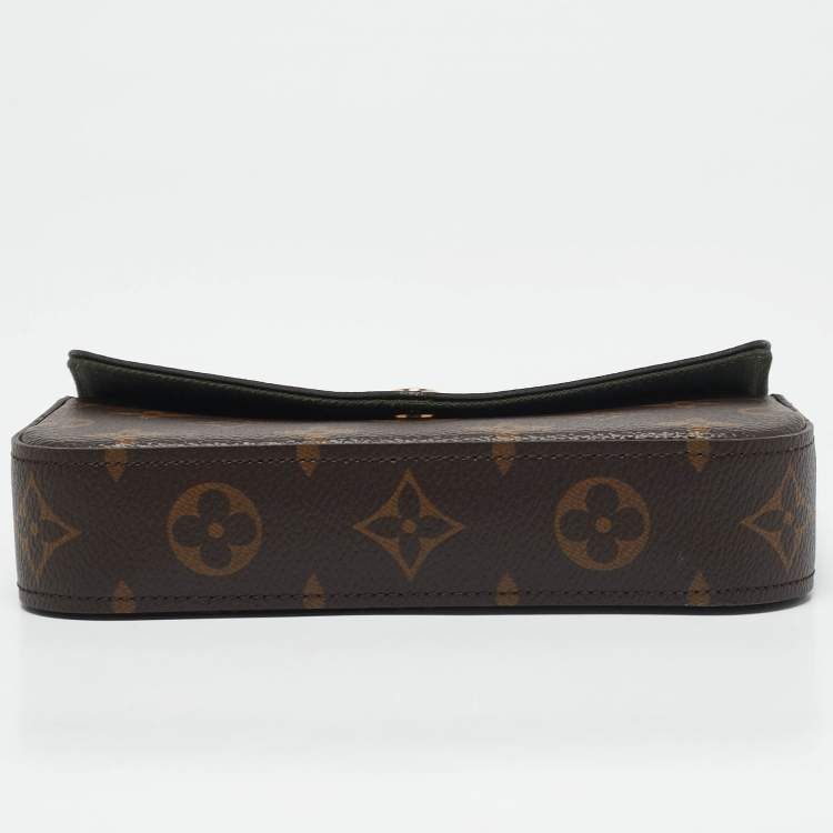 Pre Owned Louis Vuitton Kaki Monogram Canvas Felicie Strap & Go Bag 