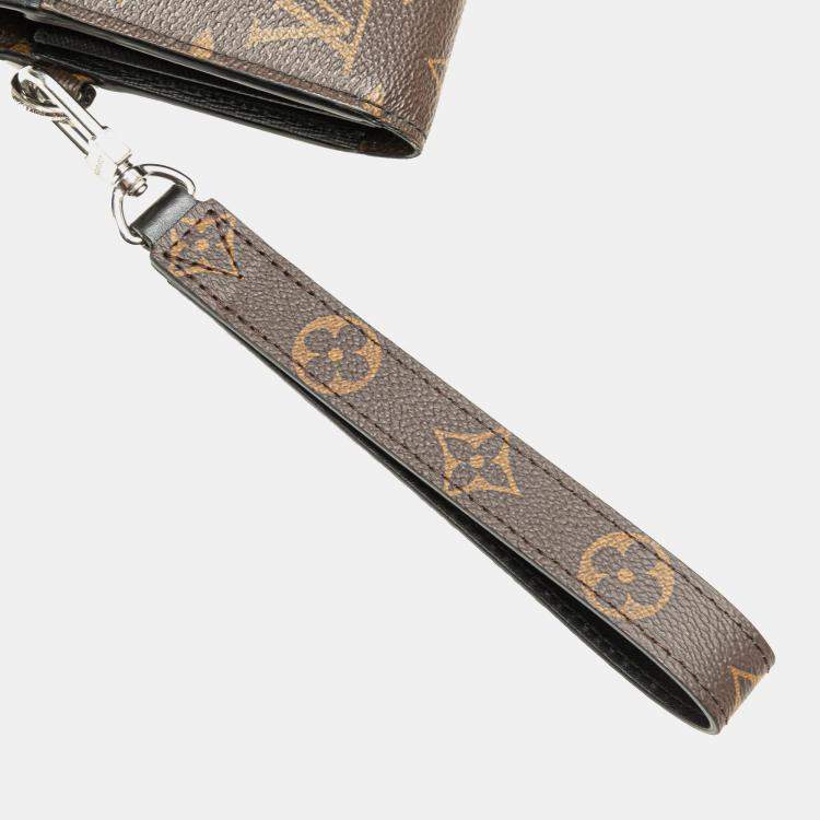Pre Owned Louis Vuitton Black Brown Monogram Macassar Zippy Dragonne Wallet