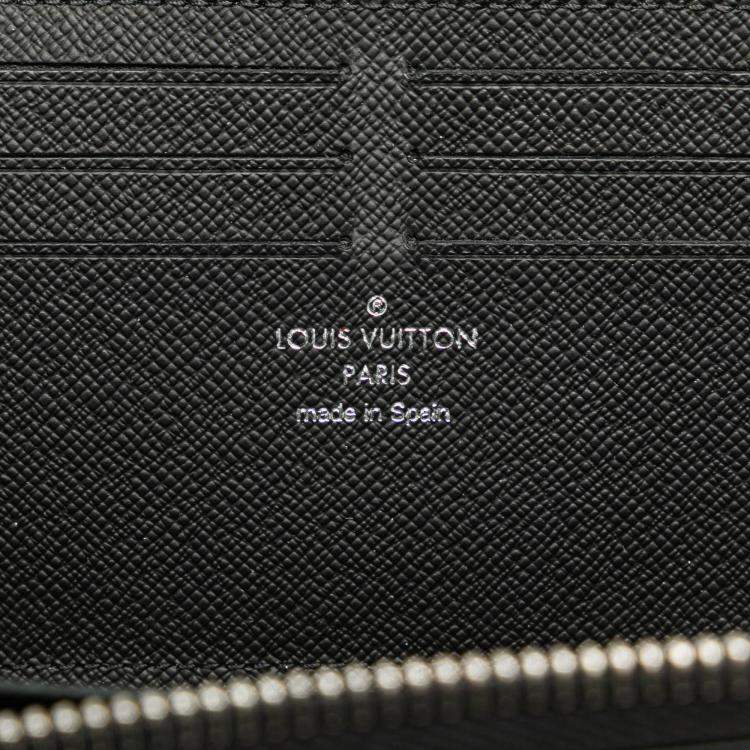 Pre Owned Louis Vuitton Black Brown Monogram Macassar Zippy Dragonne Wallet
