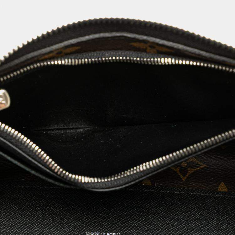 Pre Owned Louis Vuitton Black Brown Monogram Macassar Zippy Dragonne Wallet