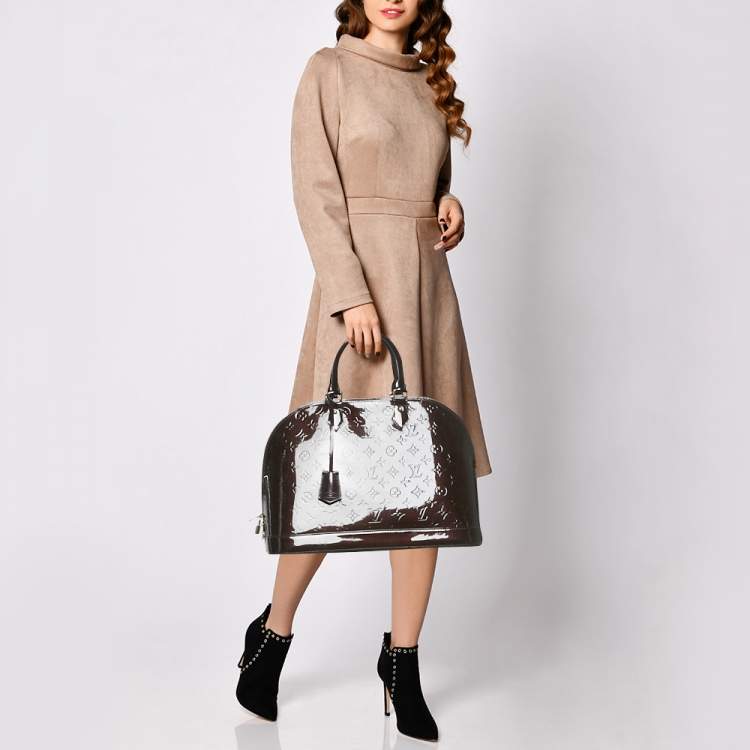 Pre Owned Louis Vuitton Amarante Monogram Vernis Alma GM Bag