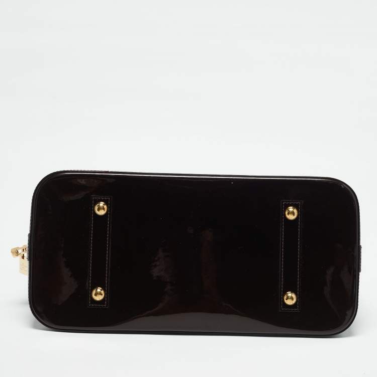 Pre Owned Louis Vuitton Amarante Monogram Vernis Alma GM Bag