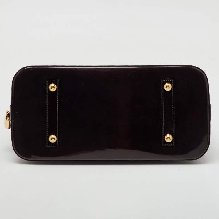 Pre Owned Louis Vuitton Amarante Monogram Vernis Alma GM Bag