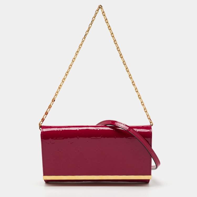 Pre Owned Louis Vuitton Indian Rose Monogram Vernis Ana Clutch Bag