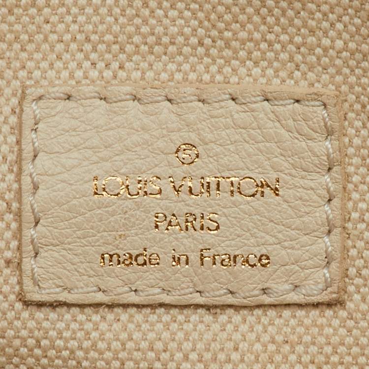 Pre Owned Louis Vuitton Light Beige Canvas Bowly Polka Dot Panama Bag