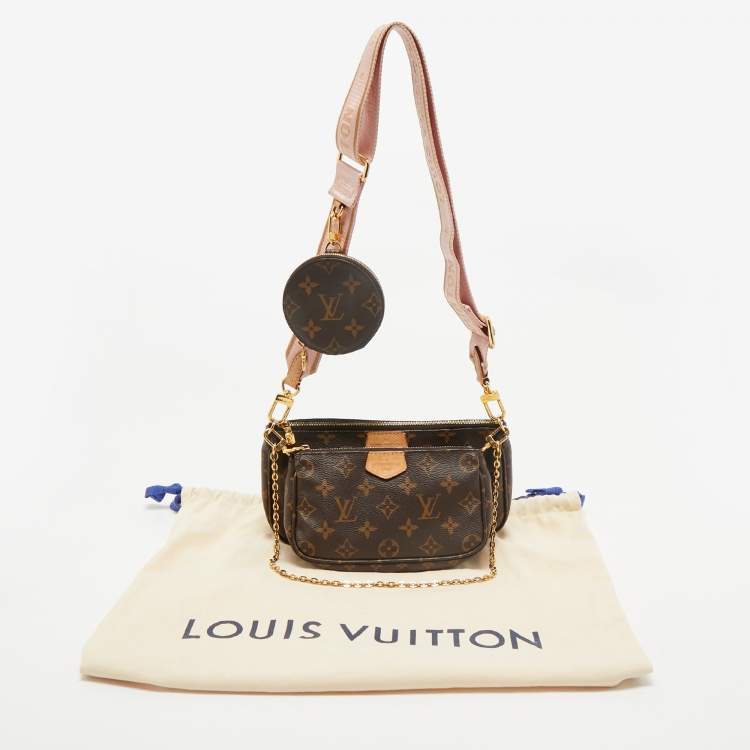 Pre Owned Louis Vuitton Pink Monogram Canvas Multi Pochette Accessories Bag
