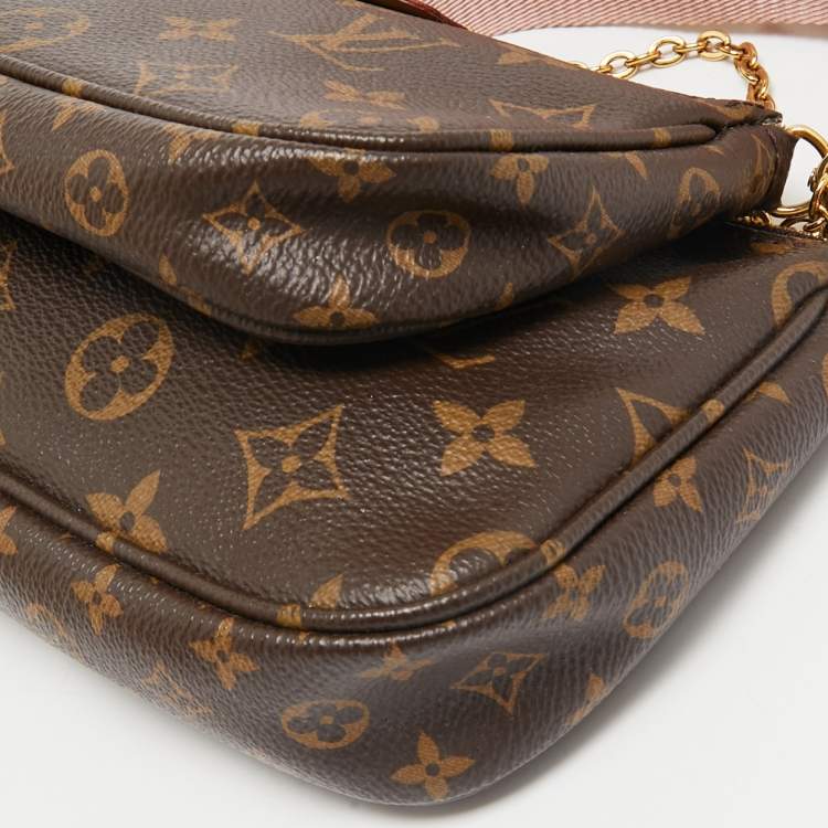 Pre Owned Louis Vuitton Pink Monogram Canvas Multi Pochette Accessories Bag